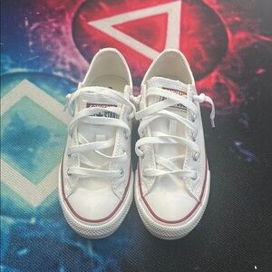 Converse Kids White and Red Sneakers- Like New Condition